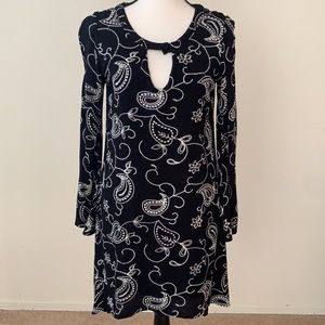 Black & White Paisley Embroidered Dress